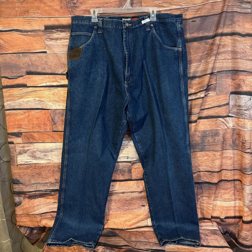 Wrangler RIGGS WORKWEAR Men's Blue Denim Jeans 40x30 Straight Leg Work